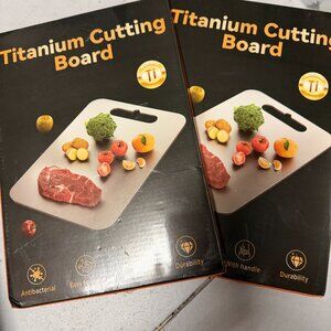 Saliva Titanium Cutting Boards for Kitchen 12 x 9 inch Double Sided Food Grade